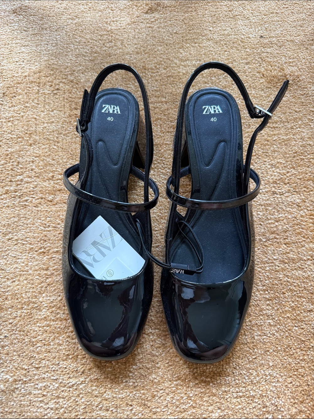 ZARA Black Patent Mary Janes